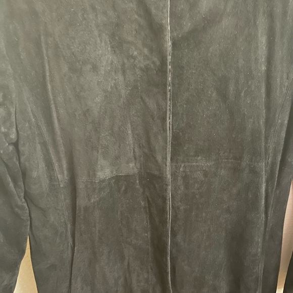 New Frontier black long vintage suede coat - Picture 5 of 10